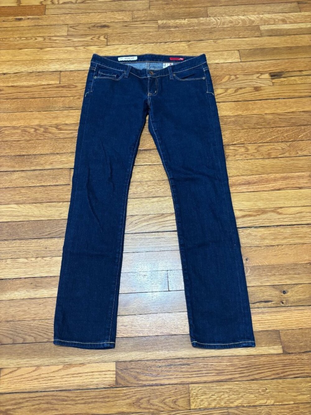 Express X2 W01 Skinny Ultra Low Rise Stretch Womens Blue Denim Jeans Size 6